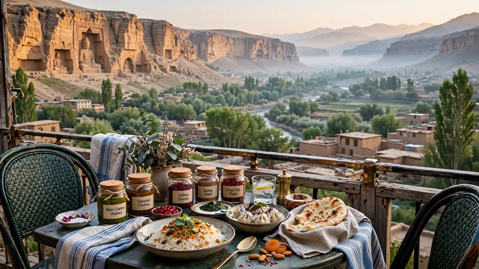 Estampe Collector : Falaises et Grottes de Bamiyan